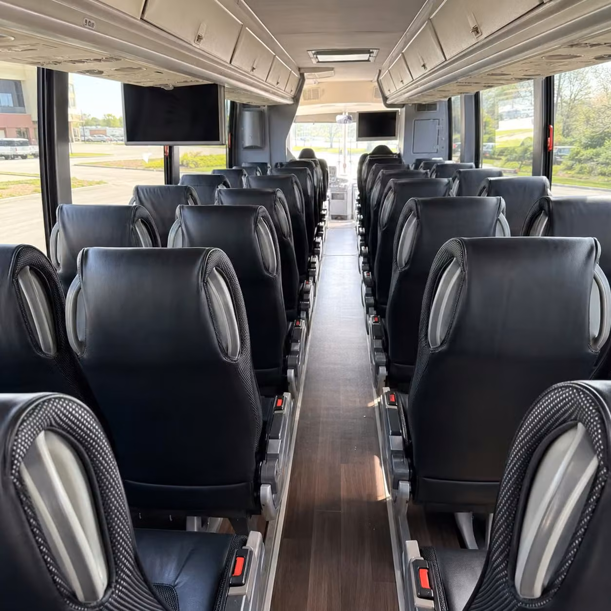 56 passenger charter bus inside